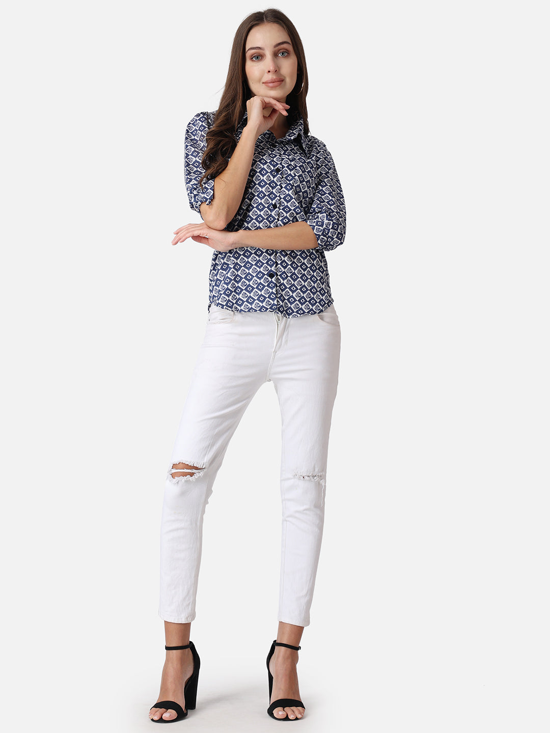 SCORPIUS Geometric Printed Casual Shirt