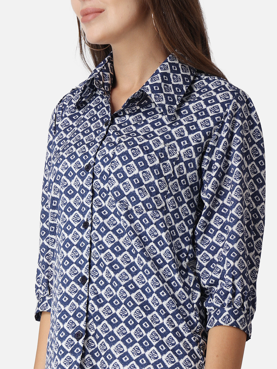 SCORPIUS Geometric Printed Casual Shirt