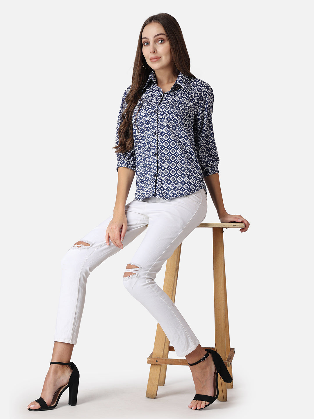 SCORPIUS Geometric Printed Casual Shirt