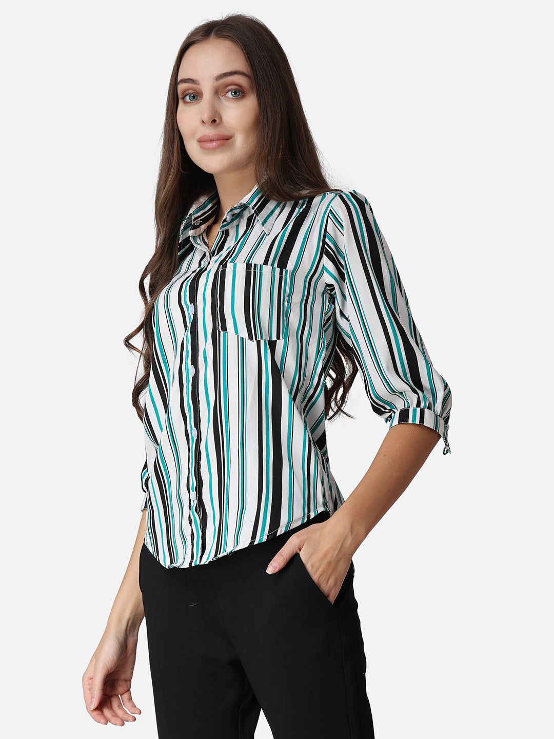 SCORPIUS Striped Classic Fit Casual Shirt