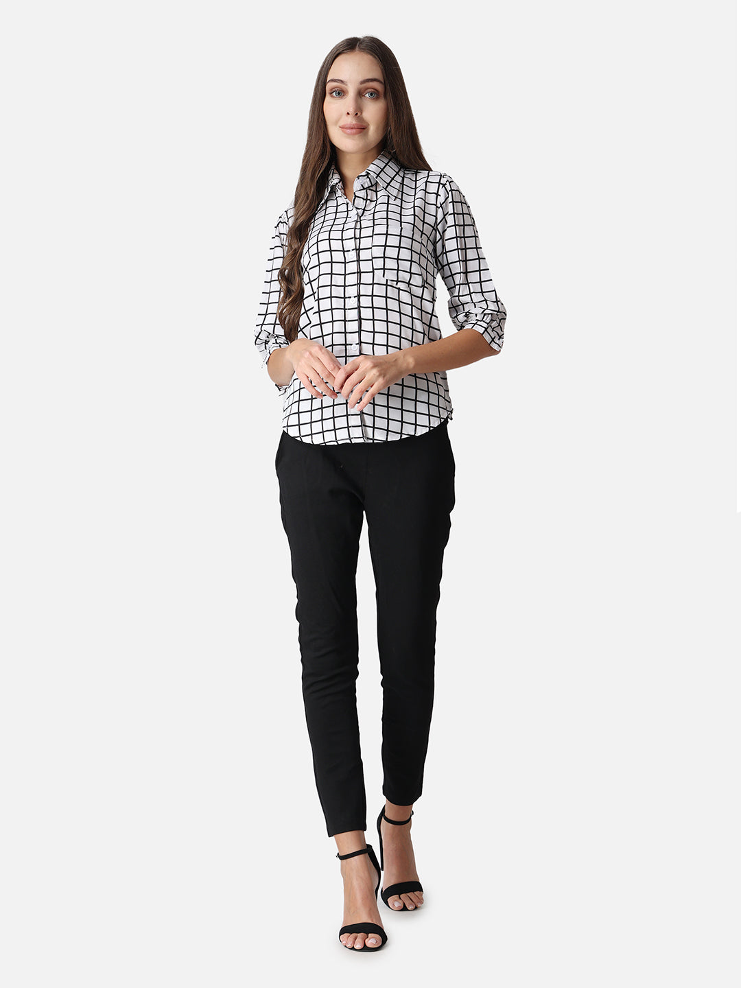 SCORPIUS Gingham Checks Casual Shirt
