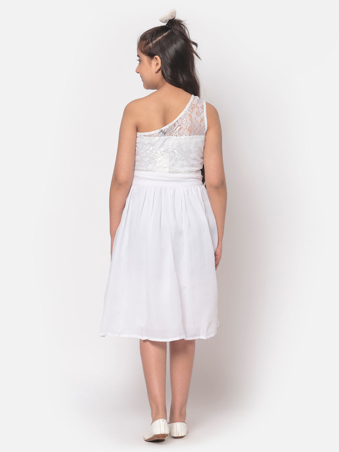 MINOS White Georgette Dress