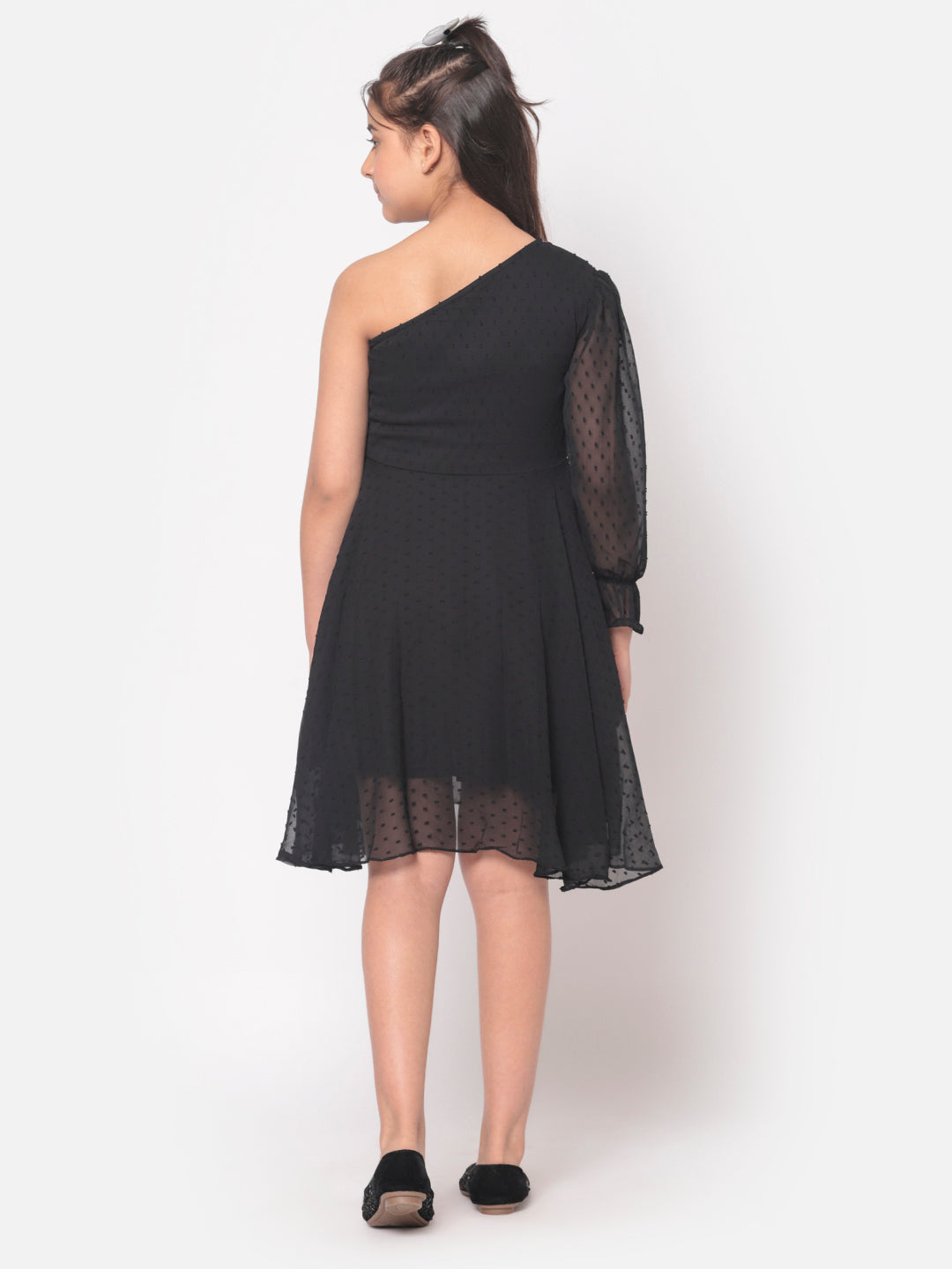 MINOS Black Chiffon Dress