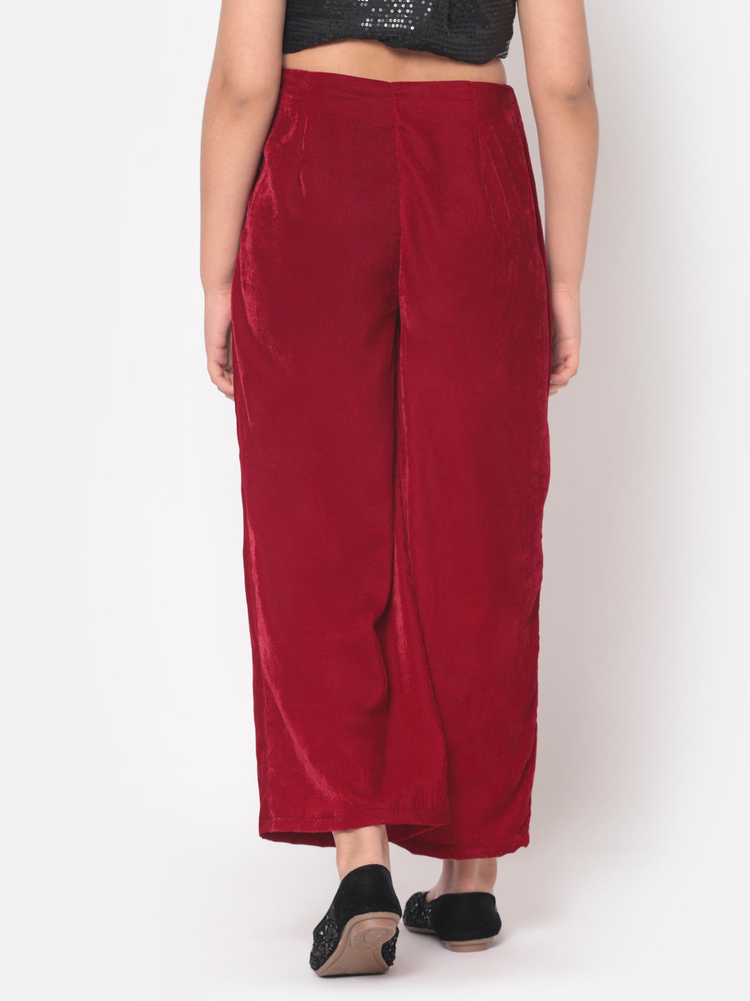 MINOS Maroon Velvet Palazzo