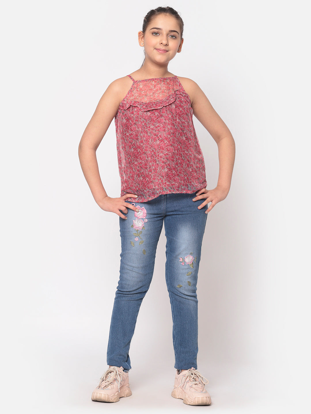 MINOS Pink Printed Top