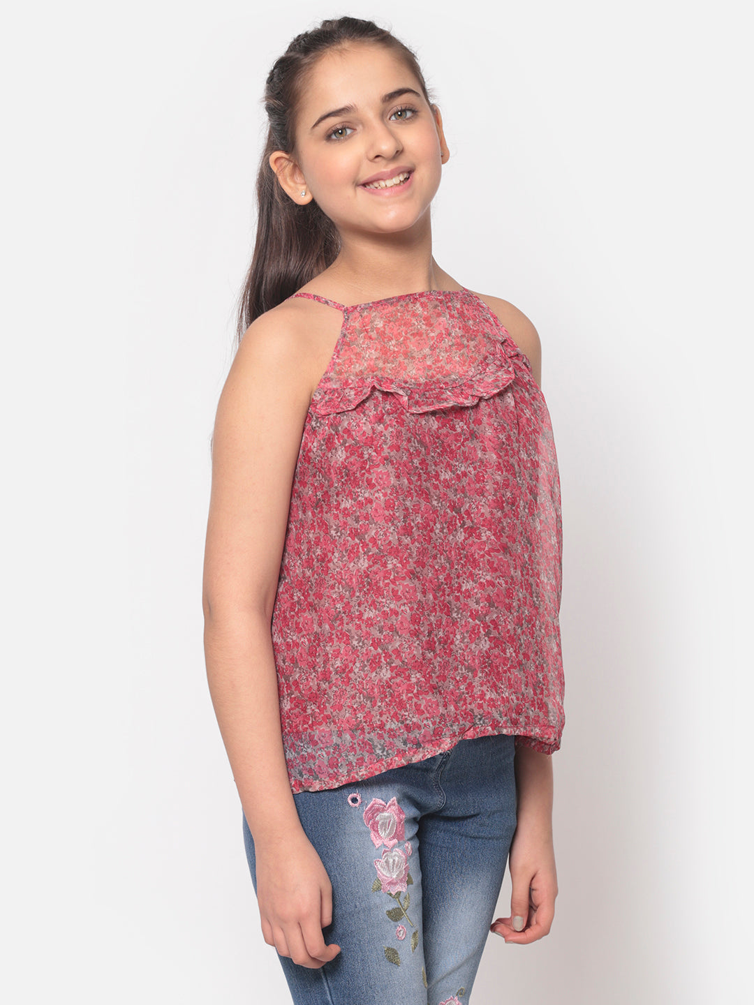 MINOS Pink Printed Top