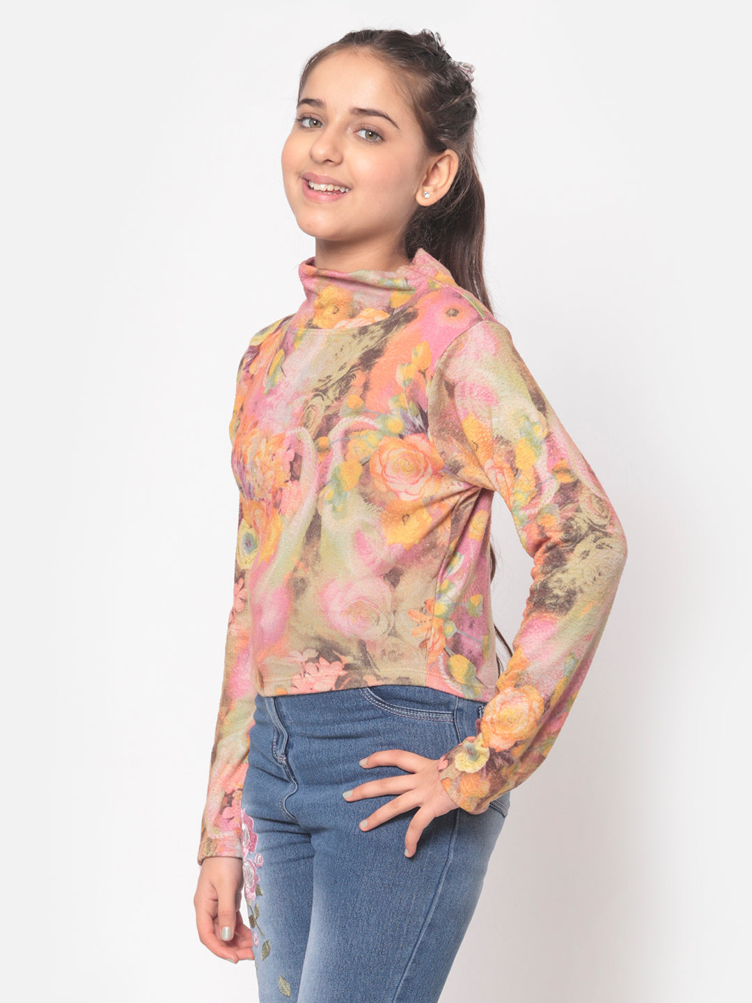 MINOS Beige Printed Top