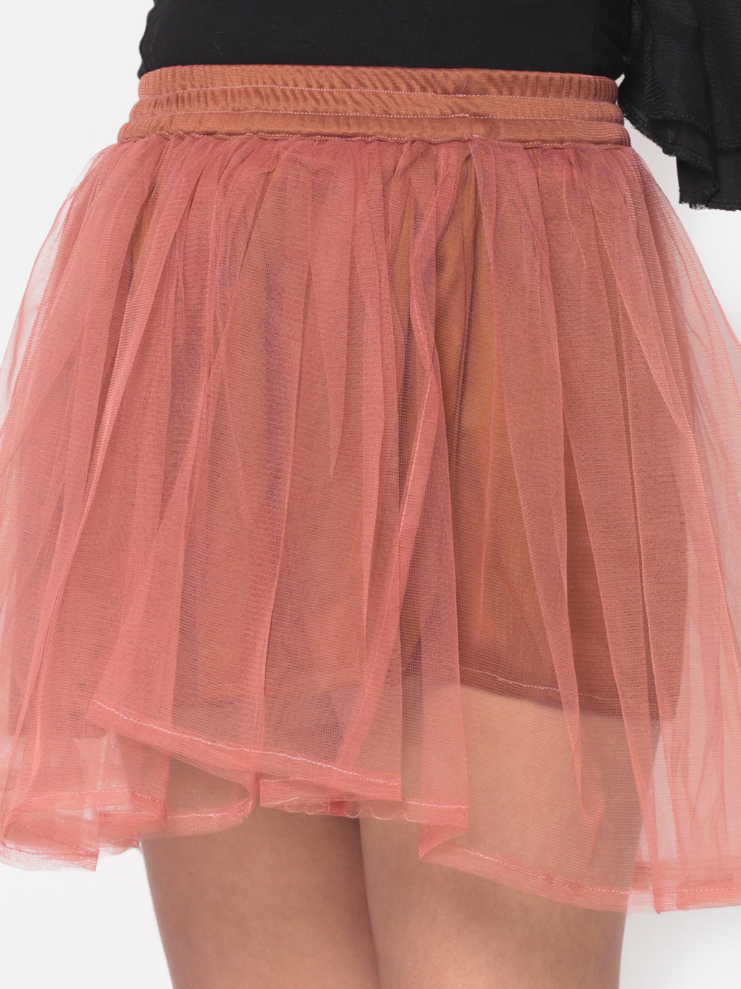 MINOS Brown Net Skirt