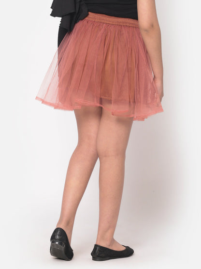 MINOS Brown Net Skirt
