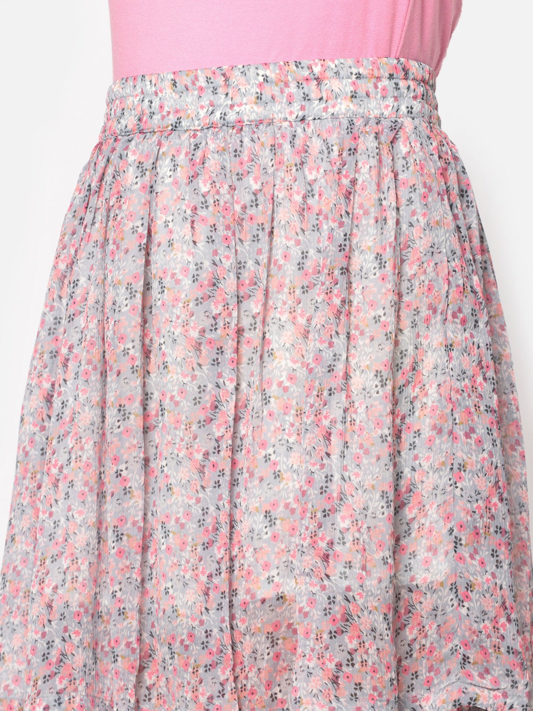 MINOS Printed Lilac Skirt