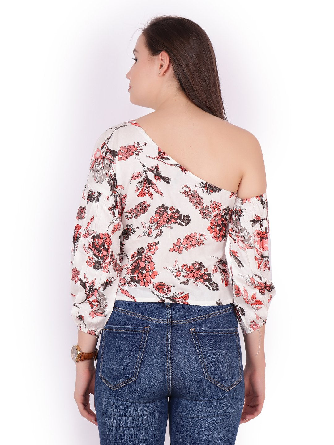 White Printed Top