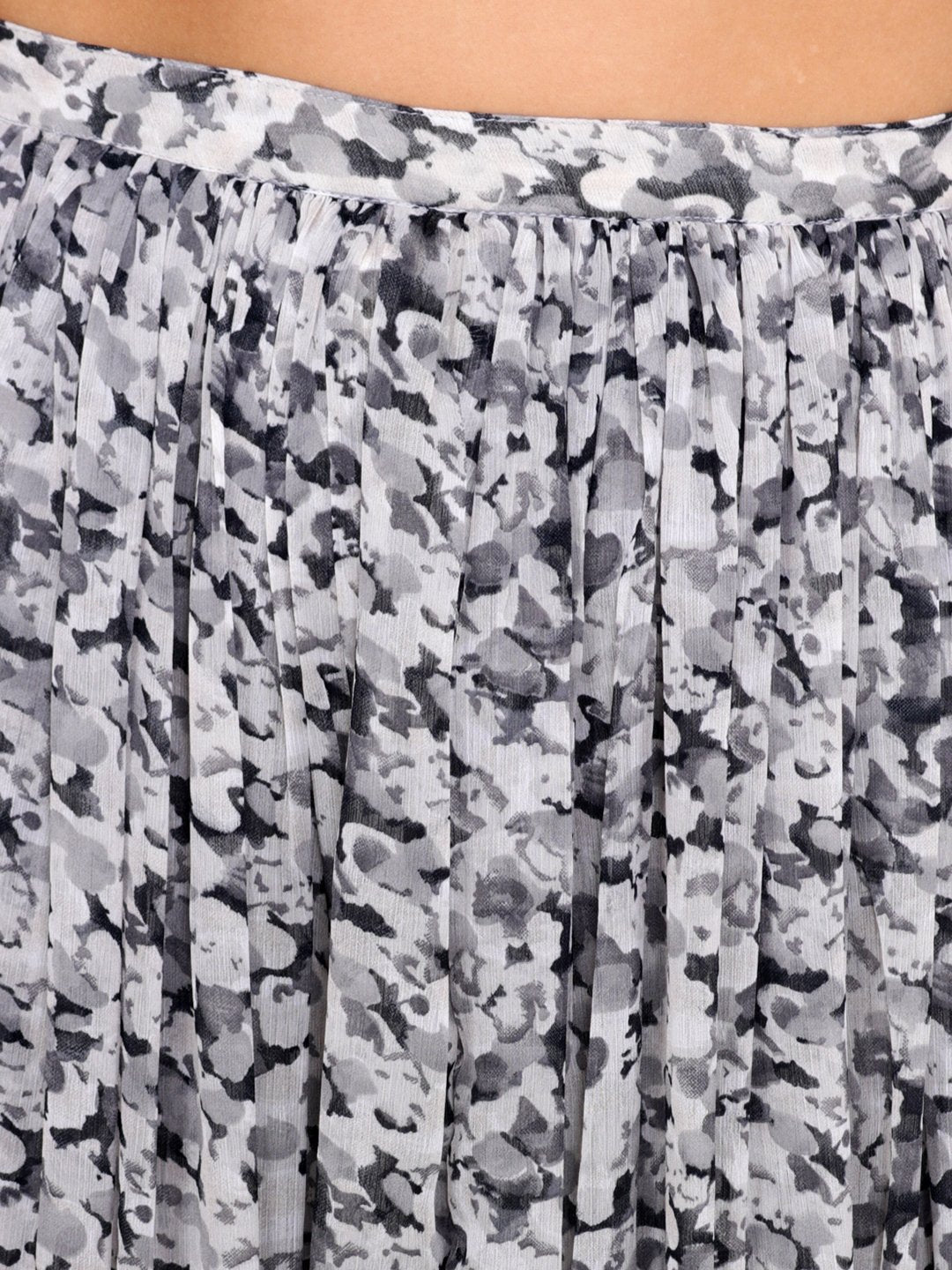 Grey Printed Skirt