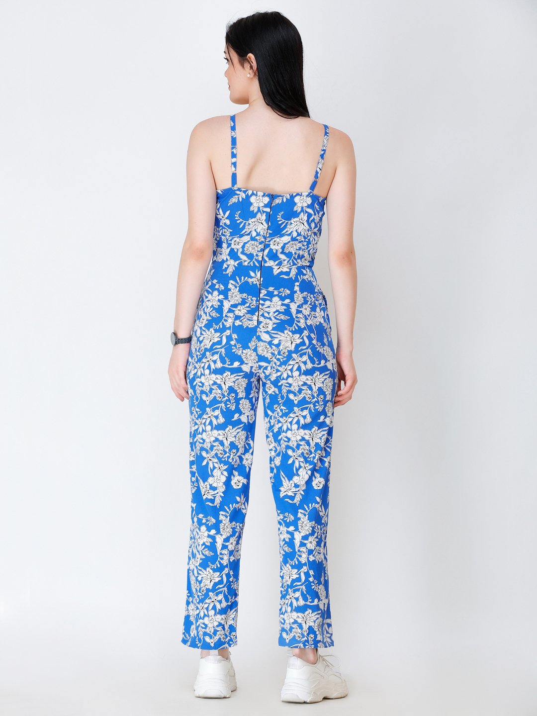 SCORPIUS BLUE AND WHITE PRINTED JUMPSUIT