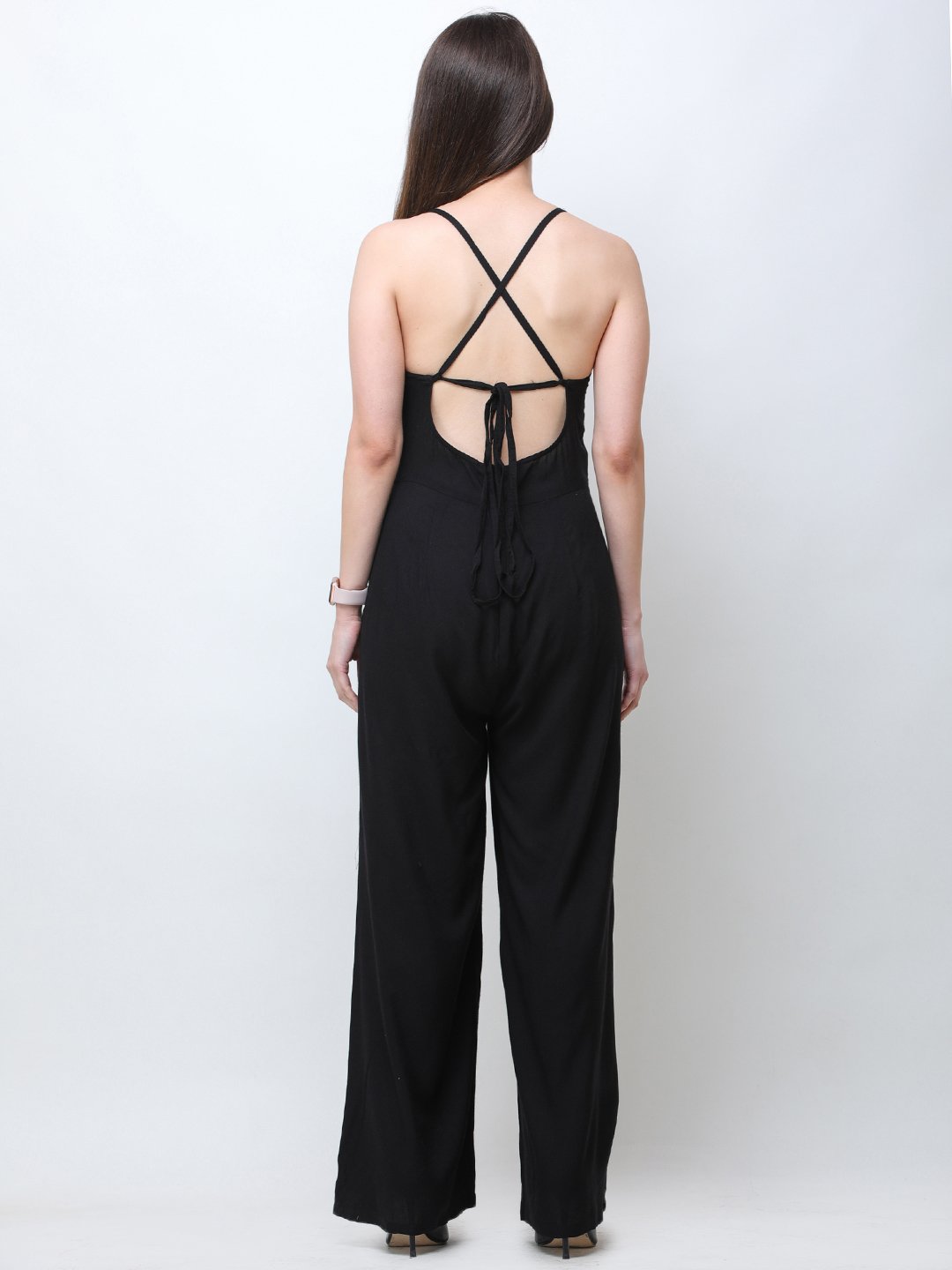 Black  Solid Jumpsuit