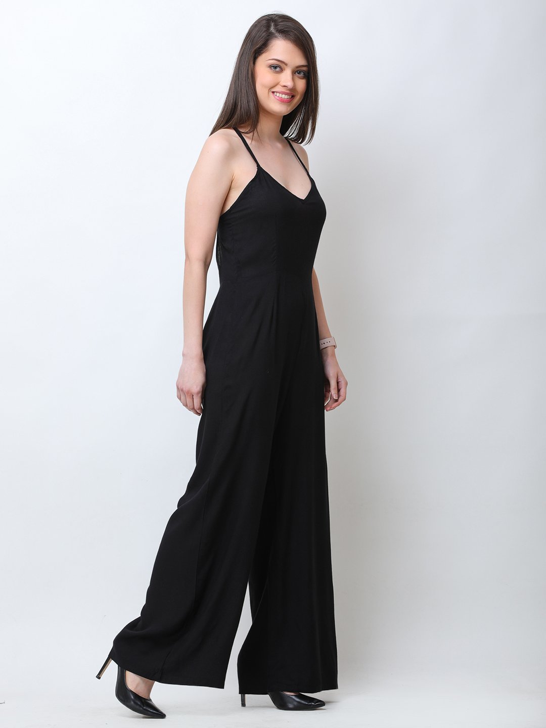 Black  Solid Jumpsuit