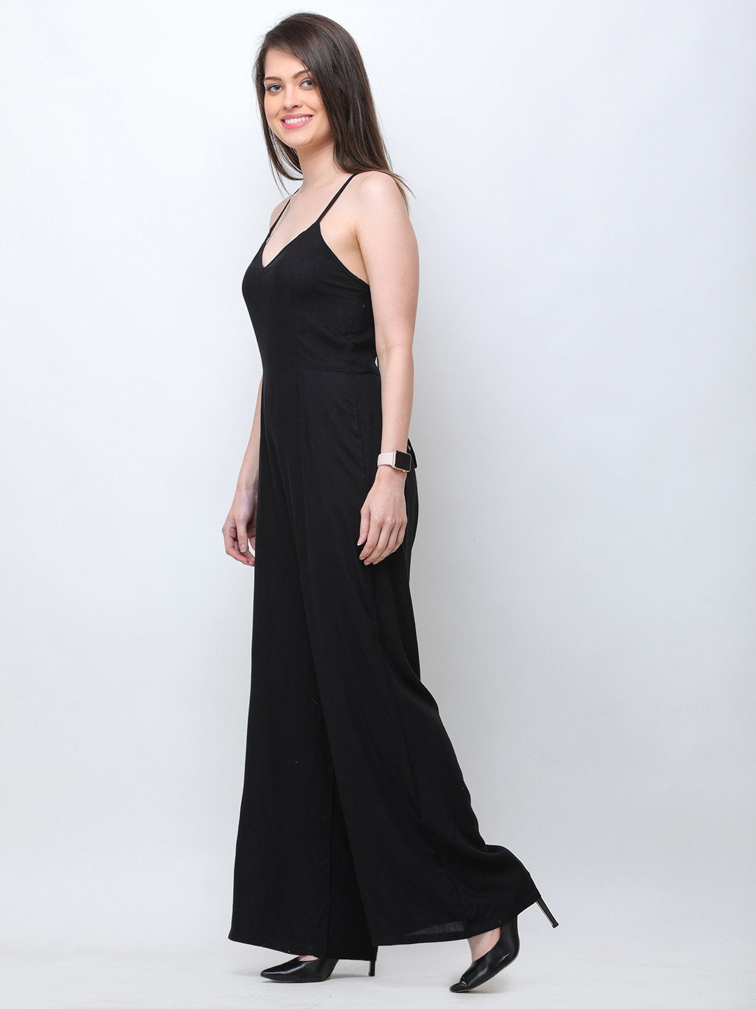 Black Solid Jumpsuit