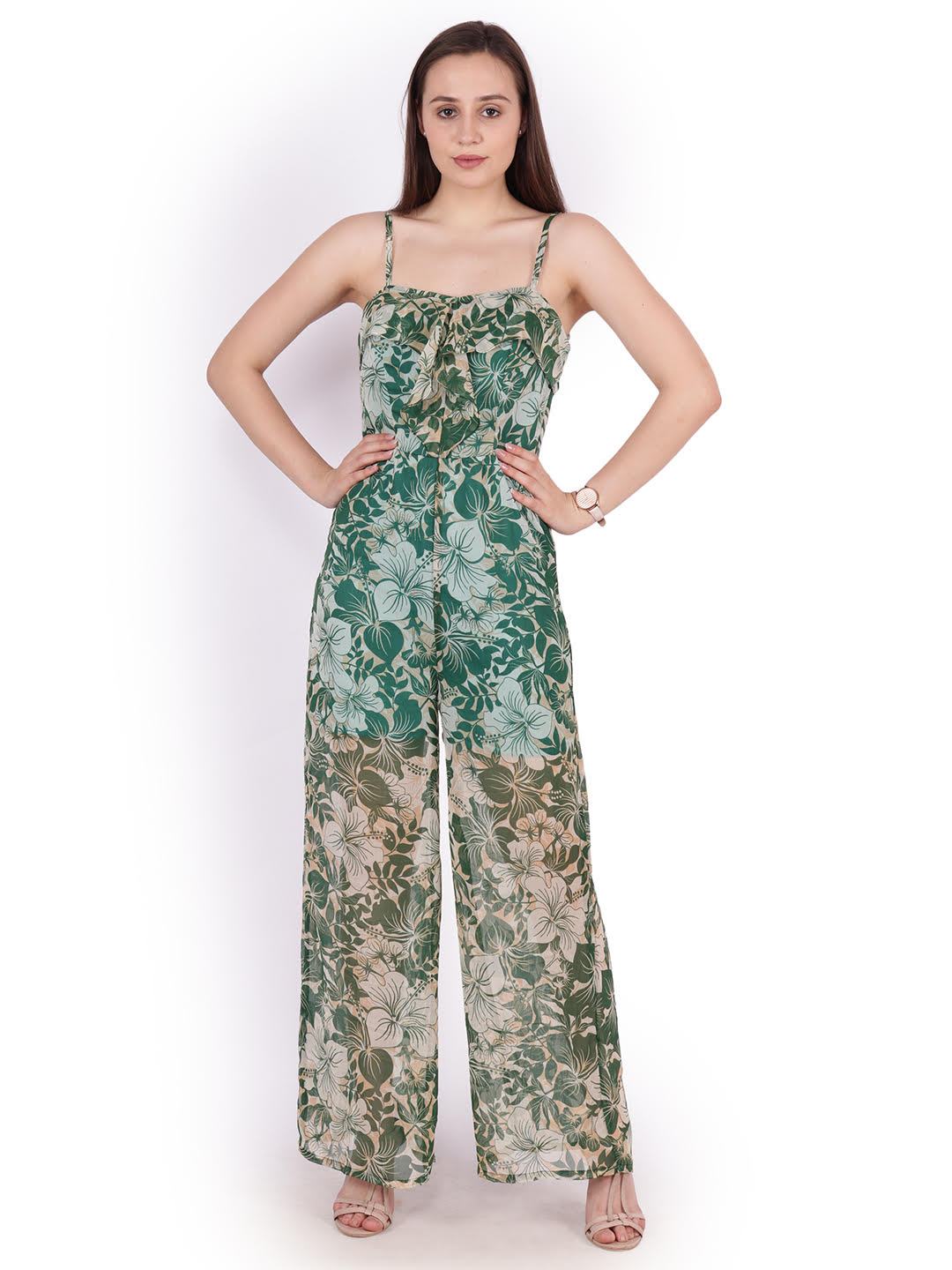 Green Printed Jumpsuit