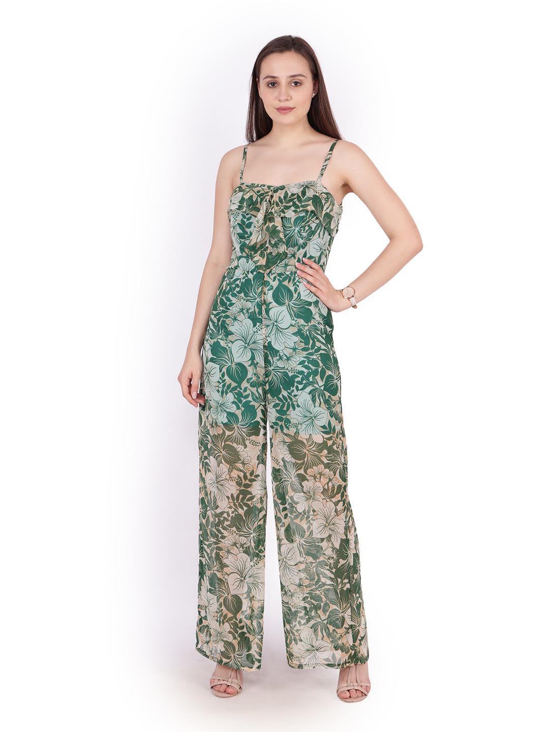 Green Printed Jumpsuit