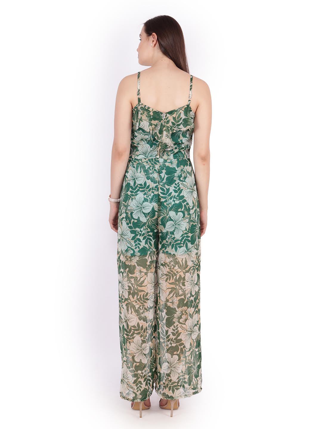 Green Printed Jumpsuit