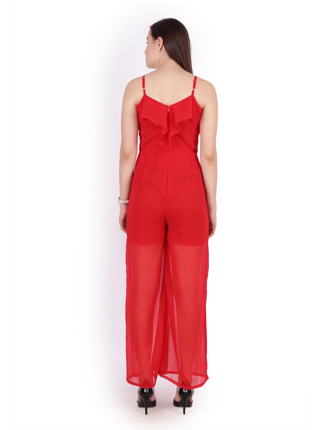 Red Solid Jumpsuit