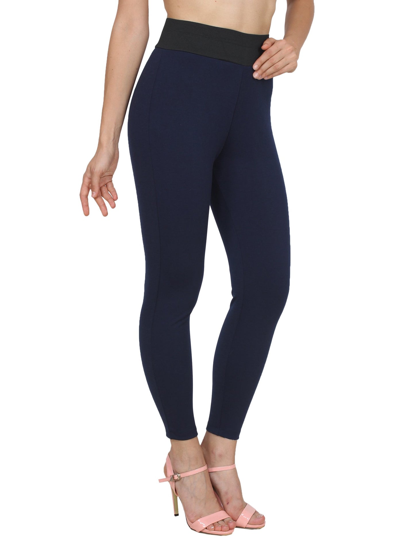 Navy Solid Jeggings