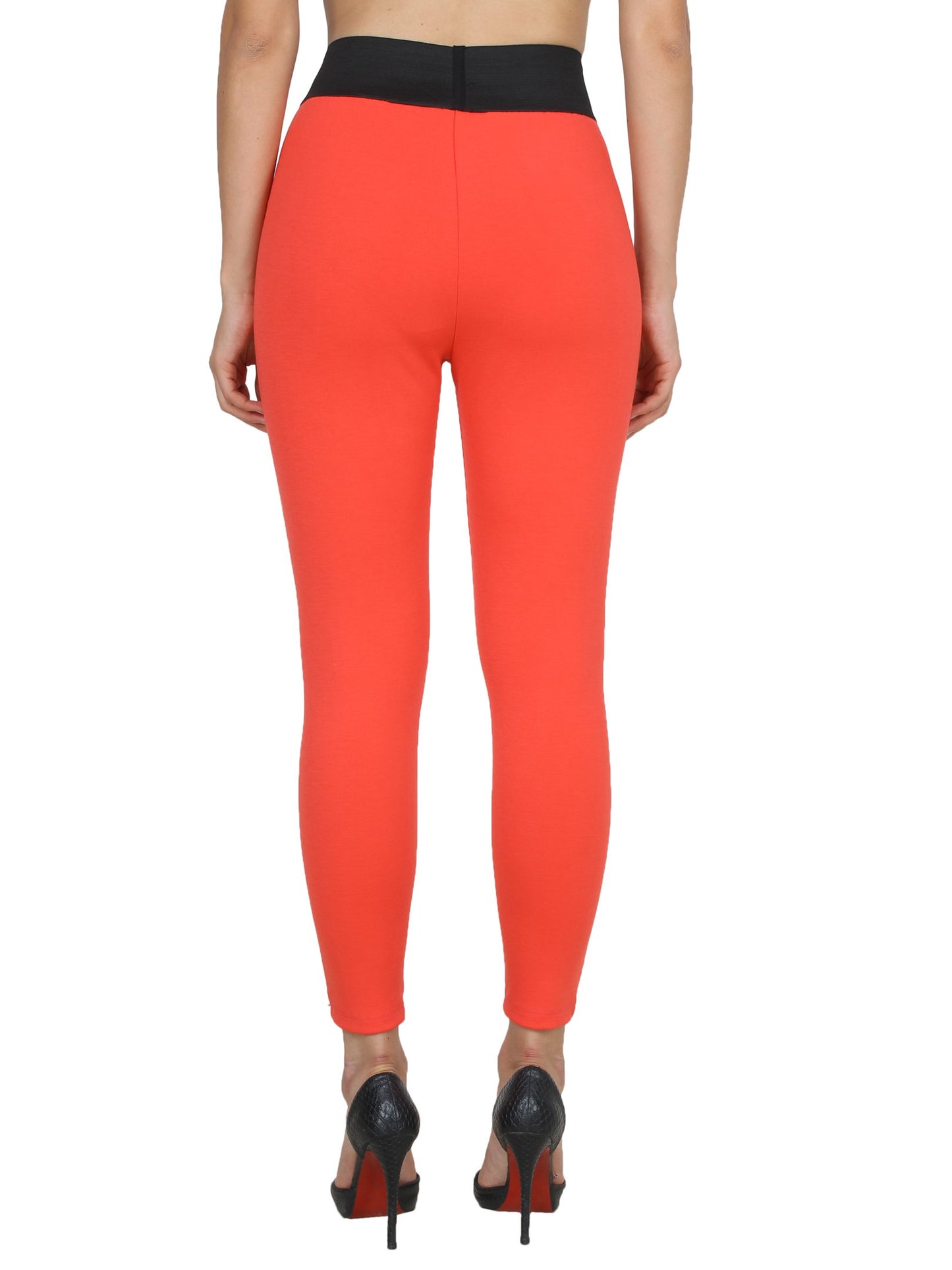 Orange Solid Jeggings