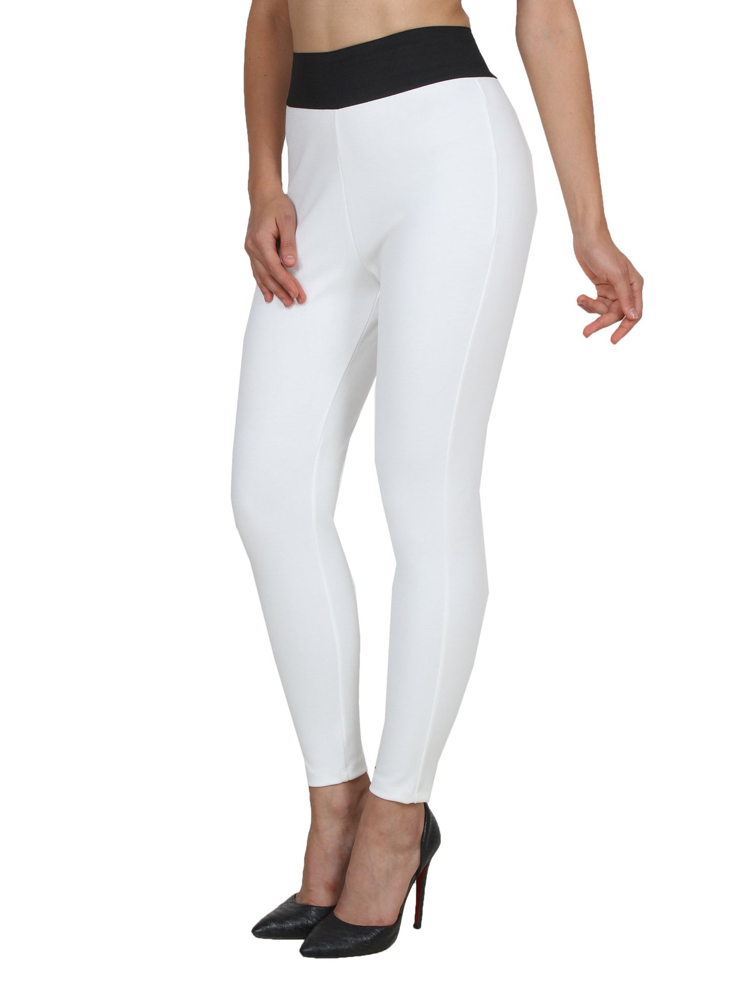 White Solid Jeggings