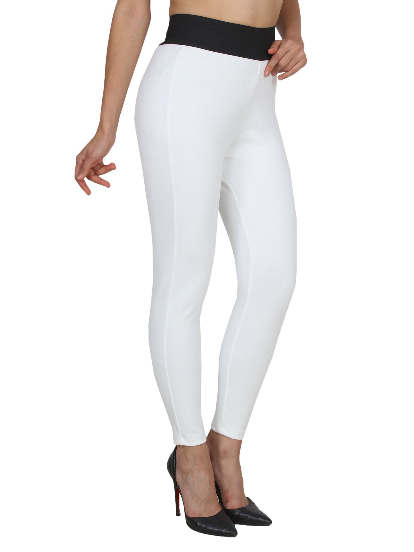 White Solid Jeggings