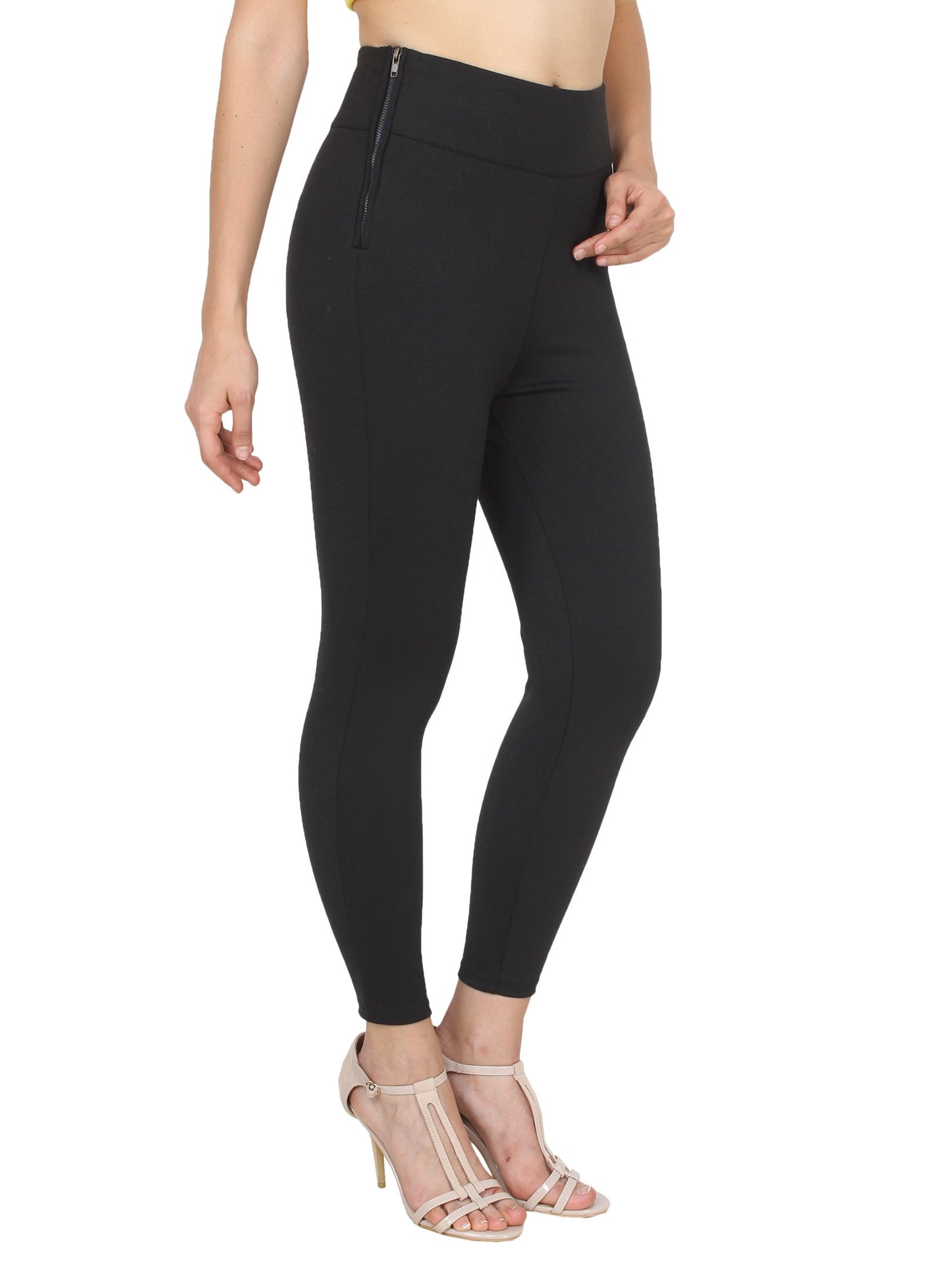 Black Solid Jeggings