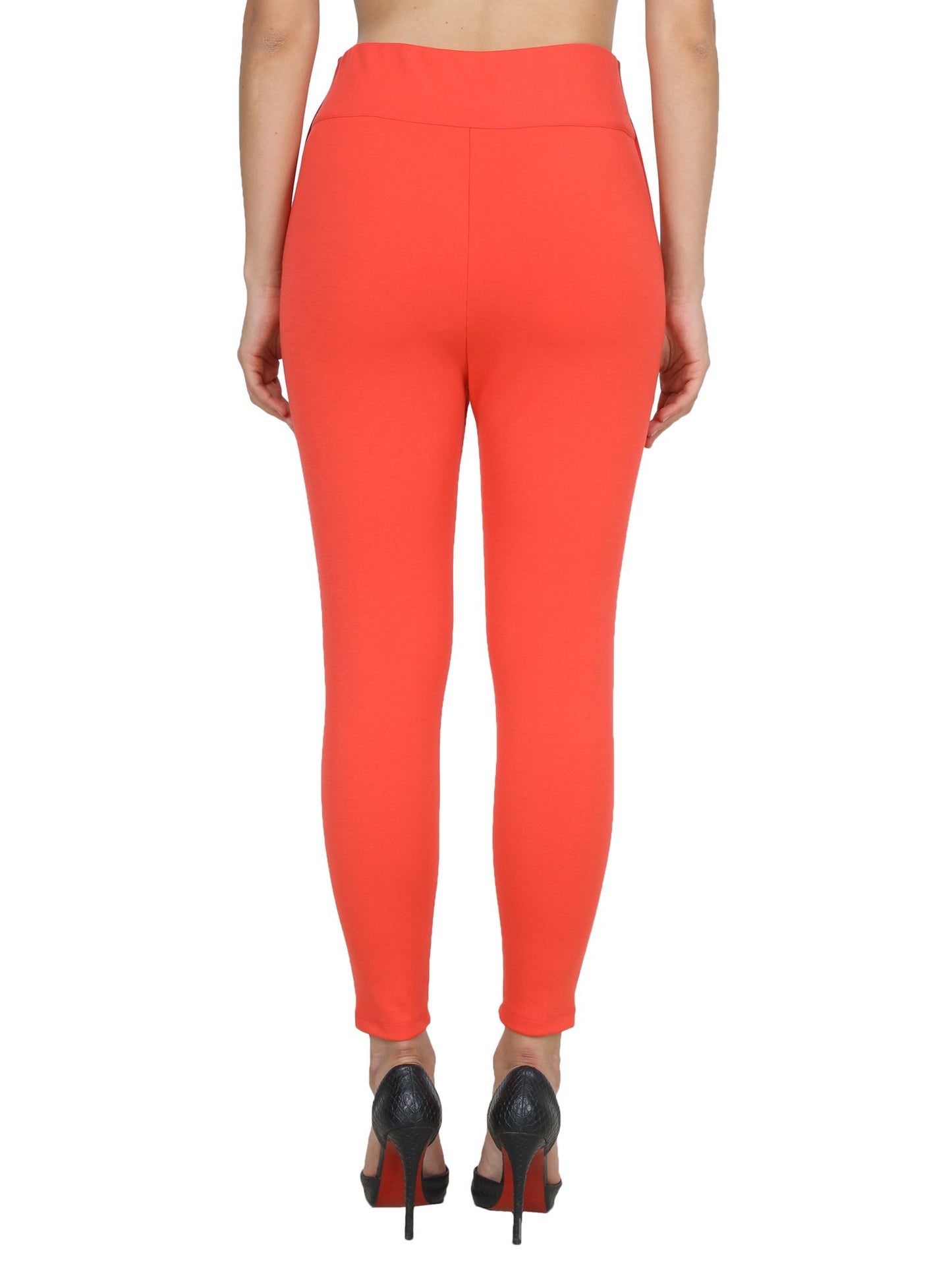 Orange Solid Jeggings