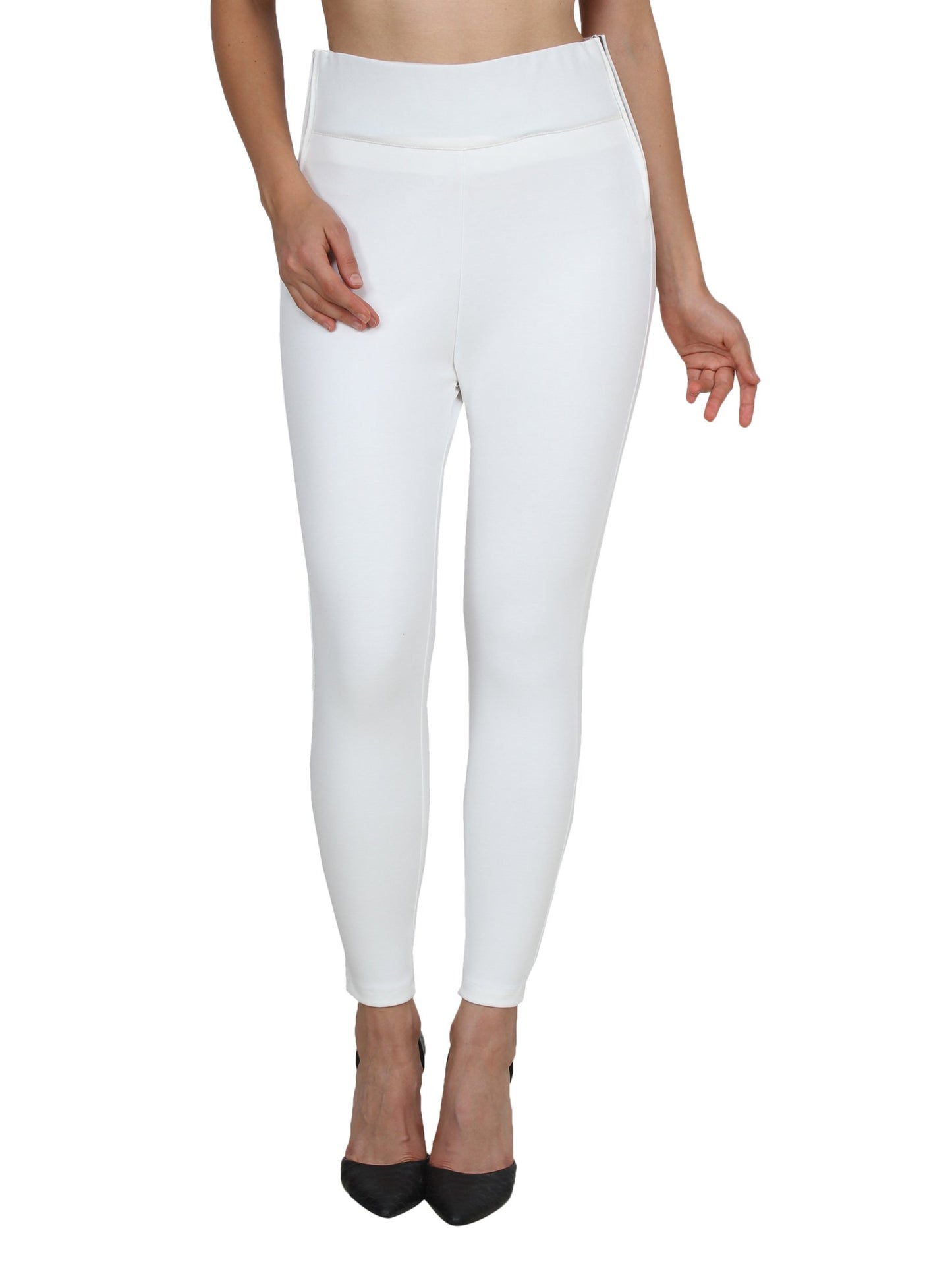 White Solid Jeggings