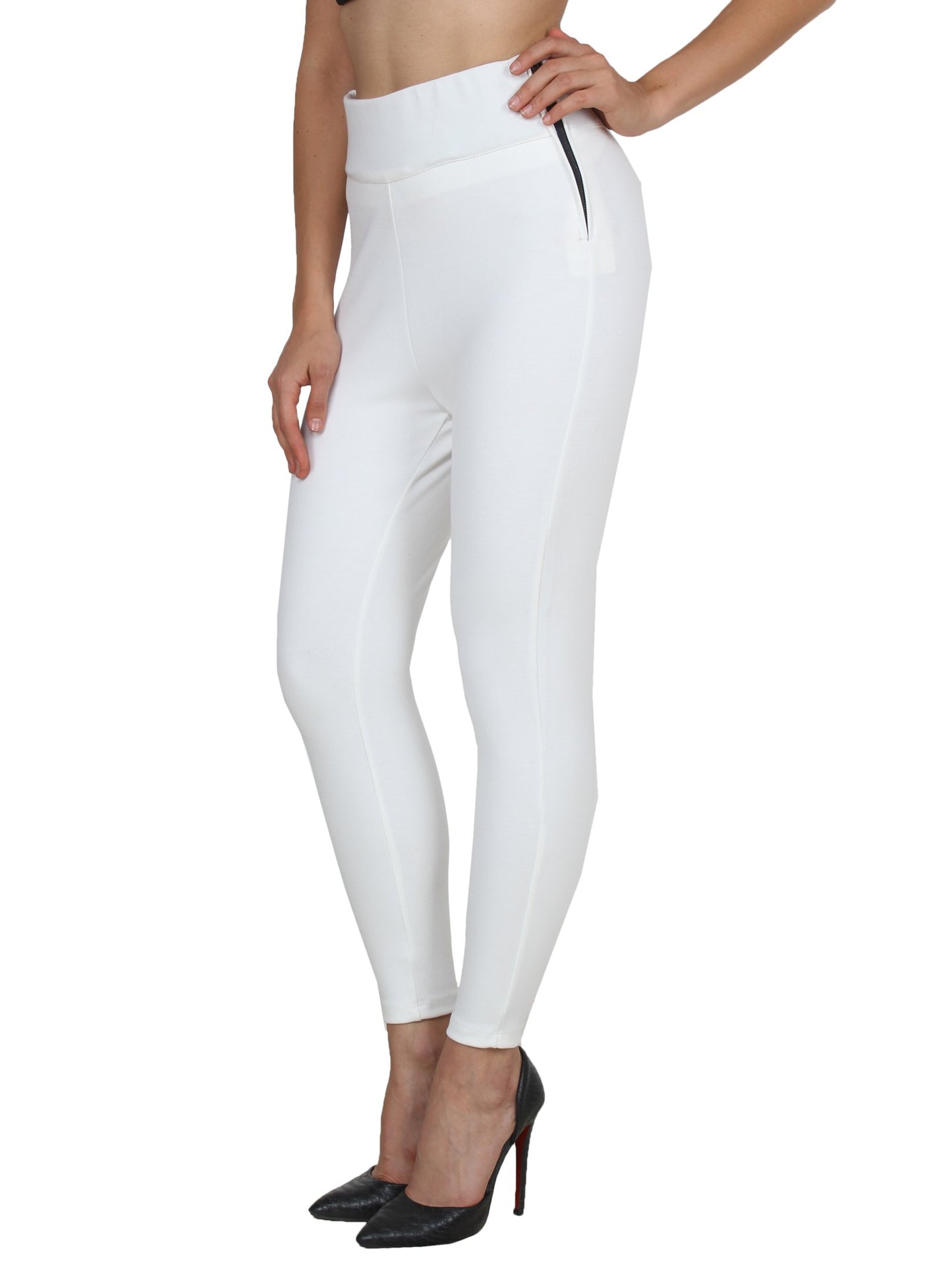 White Solid Jeggings