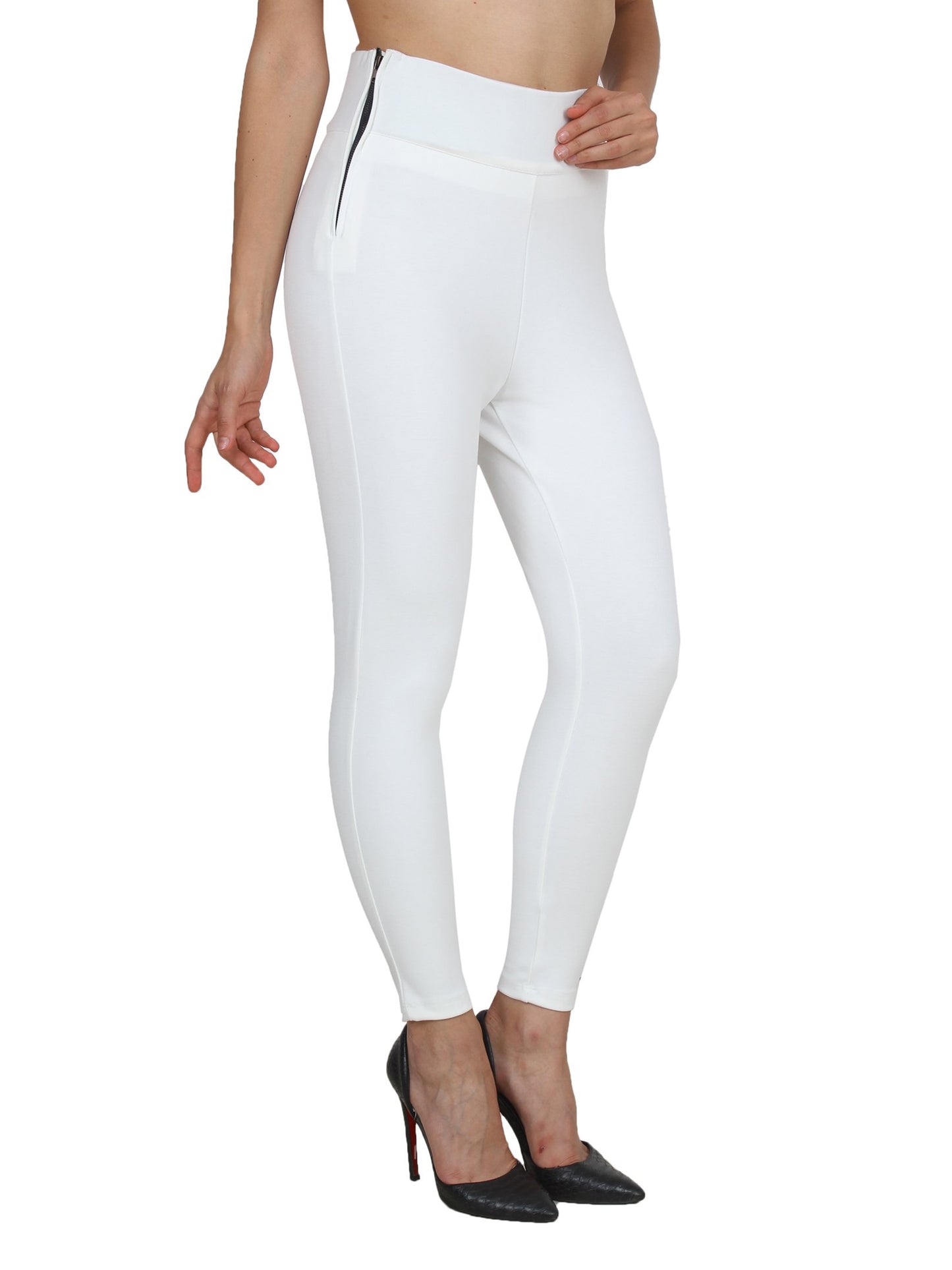 White Solid Jeggings