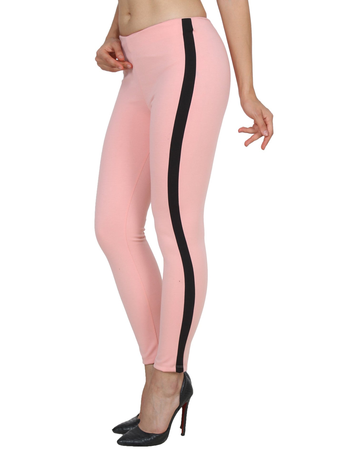 Pink Solid Jeggings