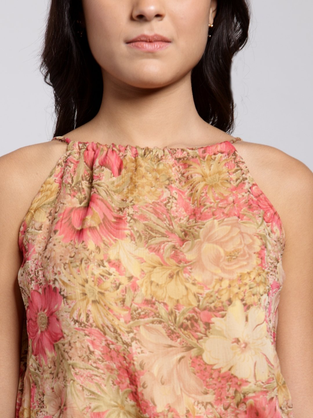 Brown Printed Jumpsuit