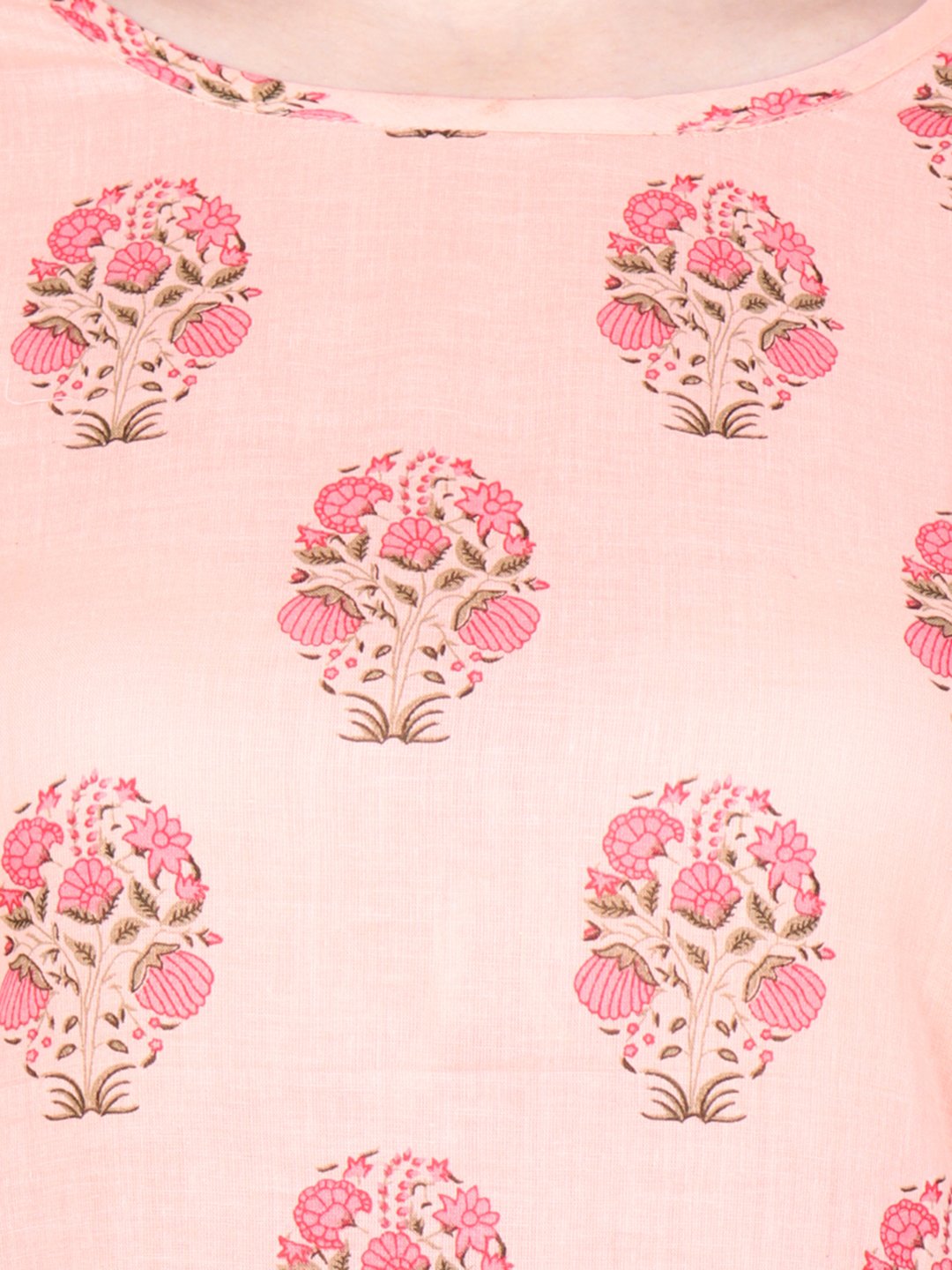 SCORPIUS PEACH PRINTED KURTA SET