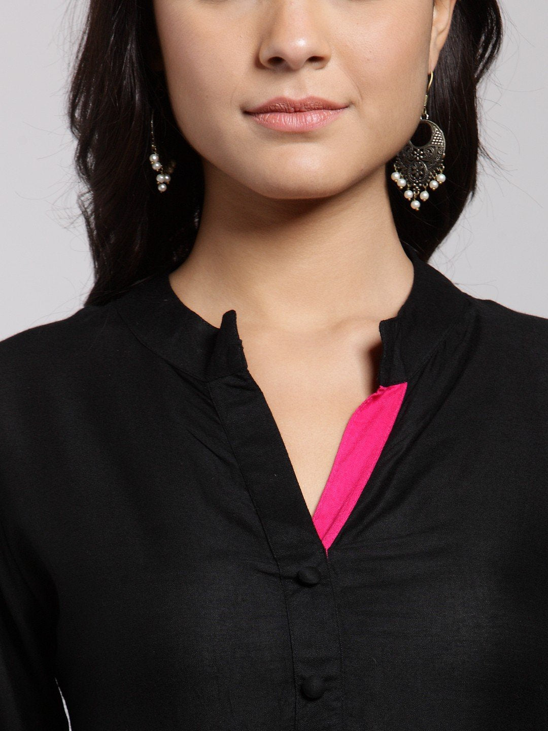 Black Solid Kurti