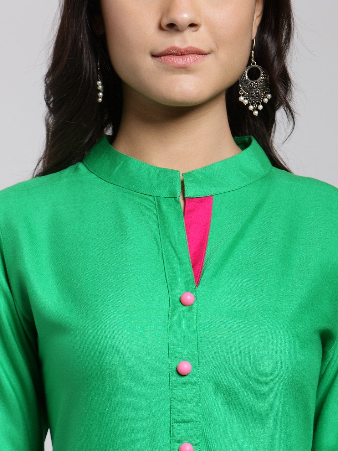 Green Solid Kurti
