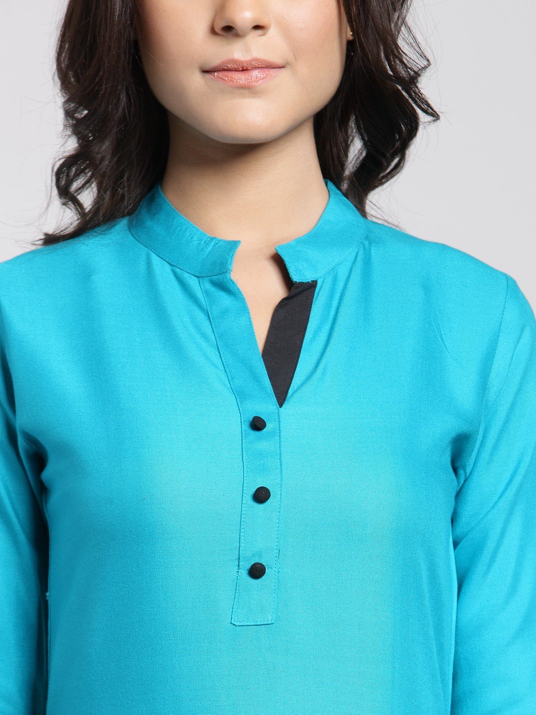 Blue Solid Kurti