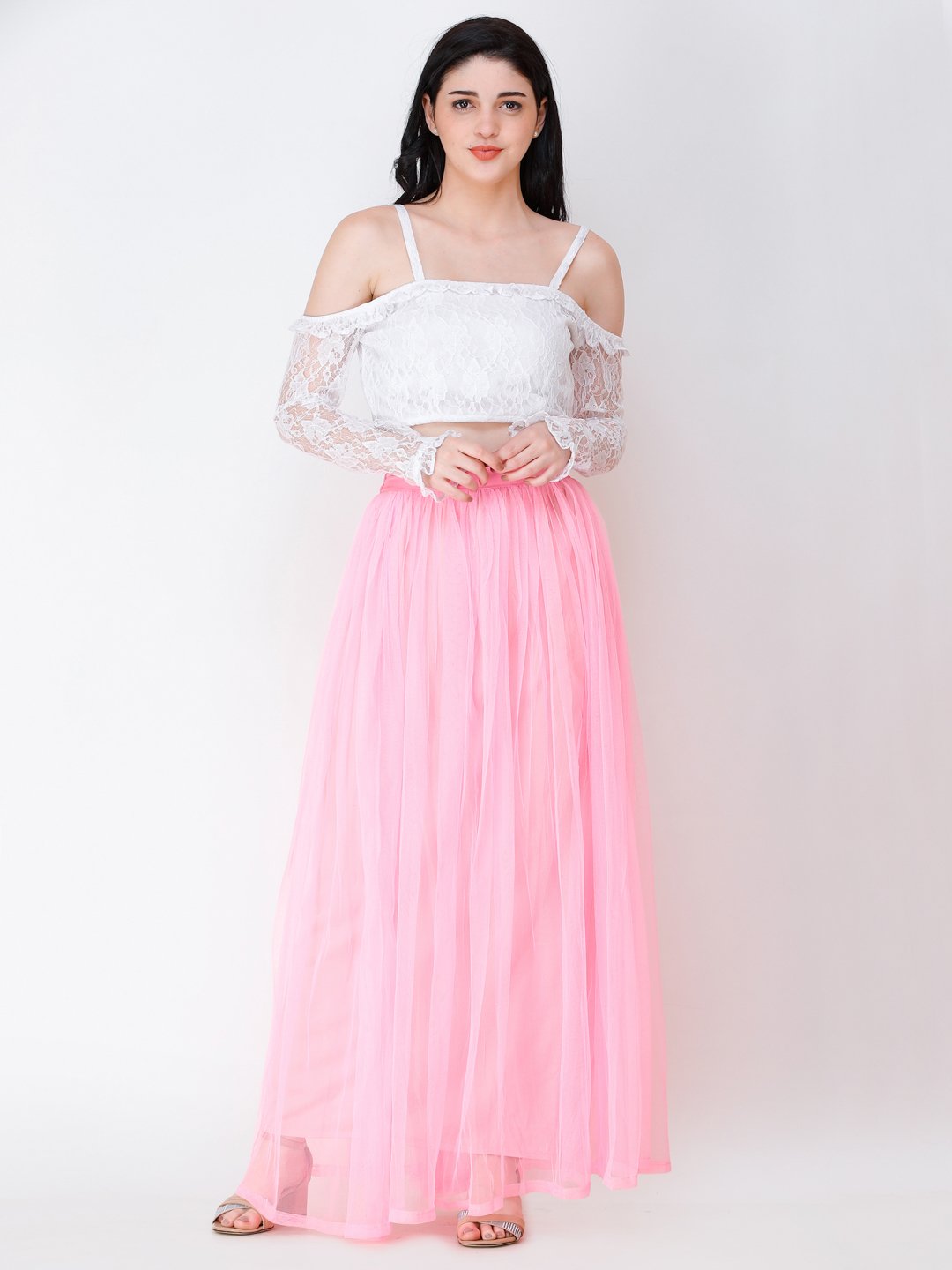 SCORPIUS Pink Net Longskirt