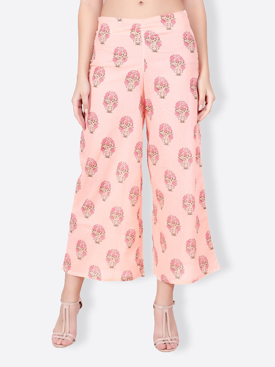 SCORPIUS peach printed pallazo