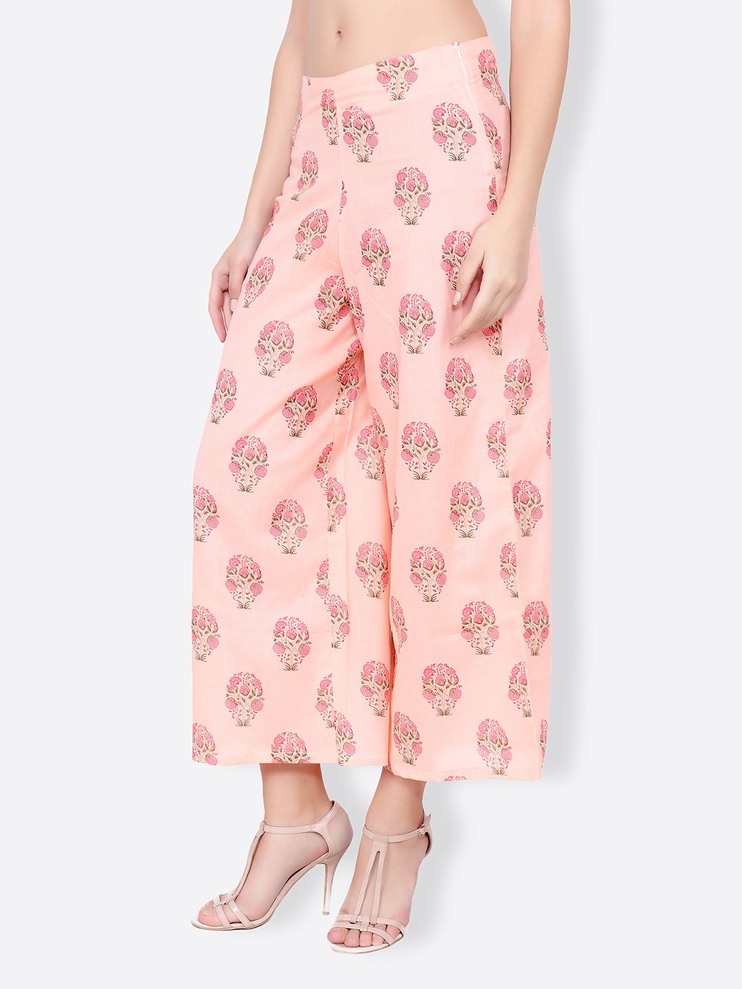SCORPIUS peach printed pallazo
