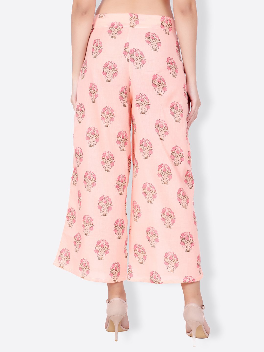 SCORPIUS peach printed pallazo