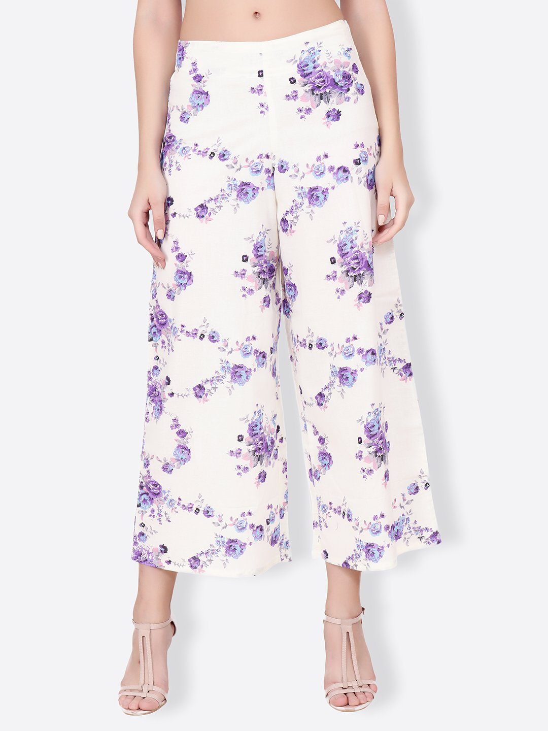 SCORPIUS white and blue floral pallazo