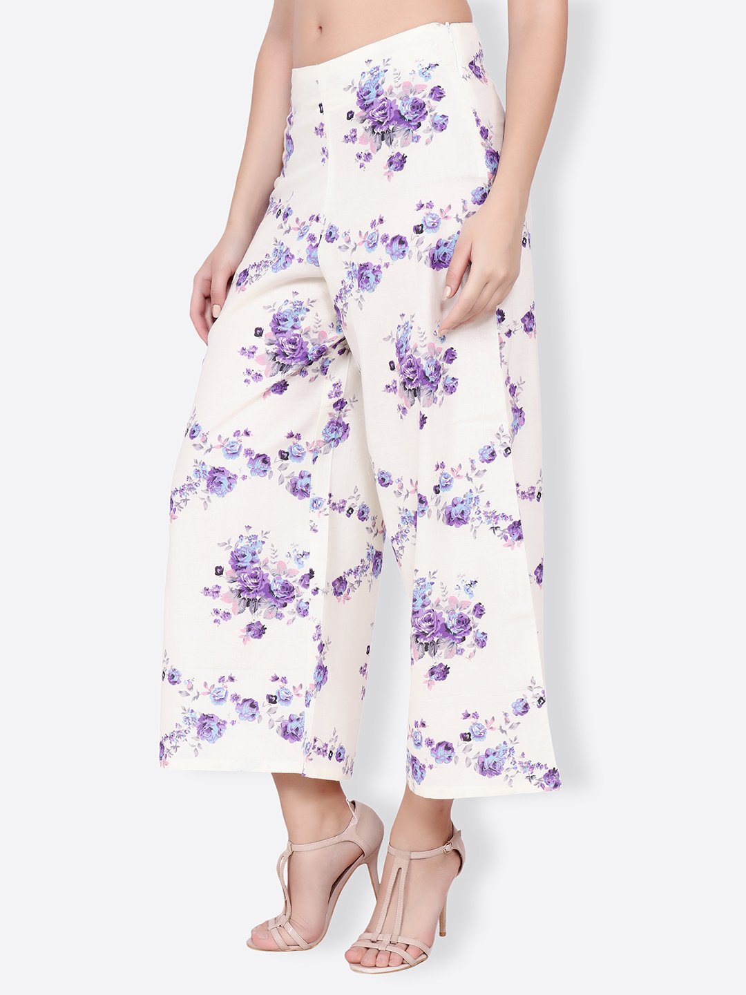 SCORPIUS white and blue floral pallazo