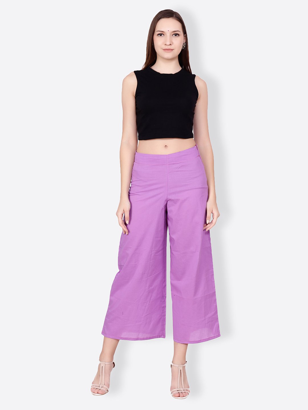 SCORPIUS solid purple pallazo