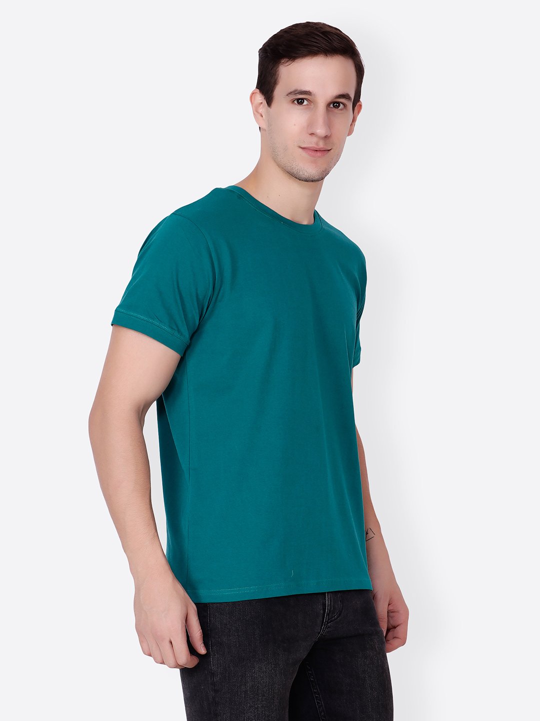 Green Solid Tshirt