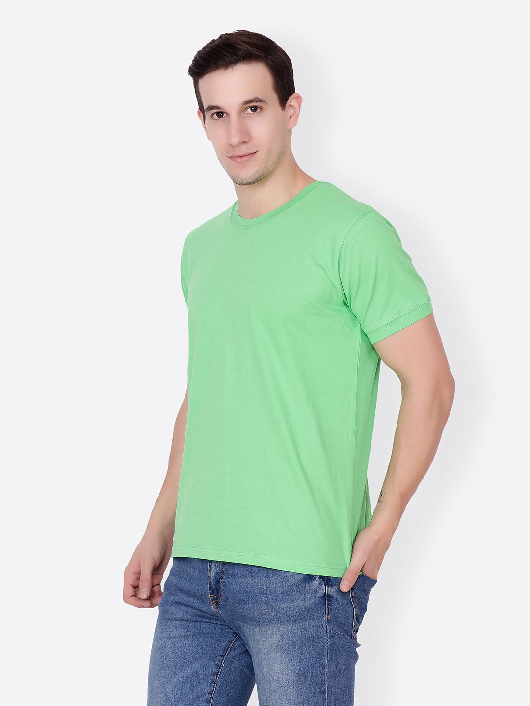 Green Solid Tshirt