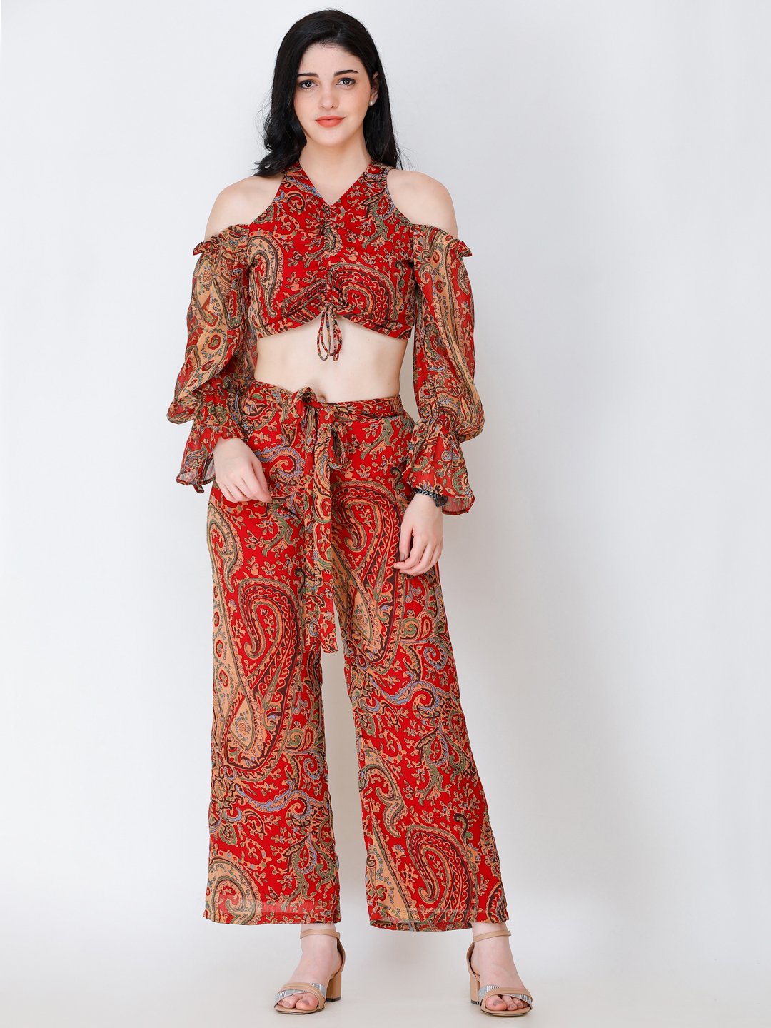 SCORPIUS Maroon printed Palazzo