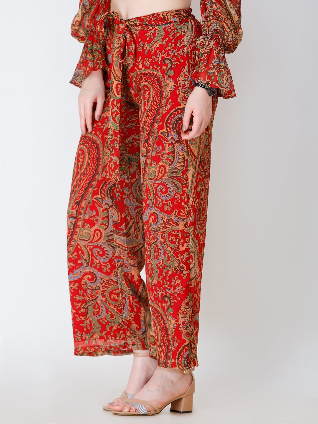 SCORPIUS Maroon printed Palazzo